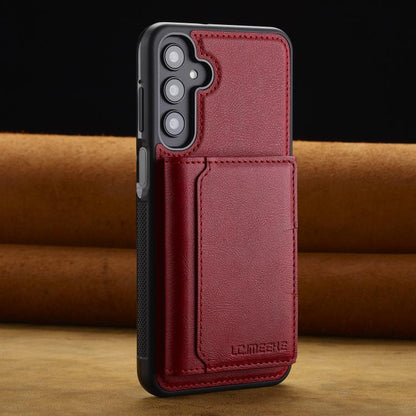 Pour Samsung Galaxy A56 5G LC.IMEEKE Série L5 Étui Téléphone Détachable avec Porte-Cartes RFID Magsafe (Rouge)