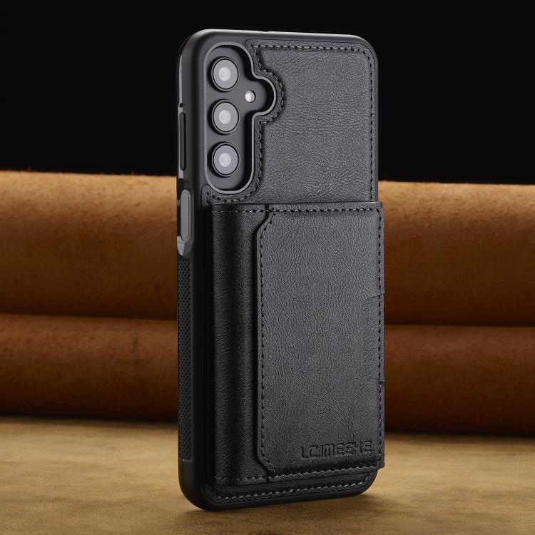 For Samsung Galaxy A36 5G LC.IMEEKE L5 Series Detachable RFID Card Bag Magsafe Phone Case(Black)