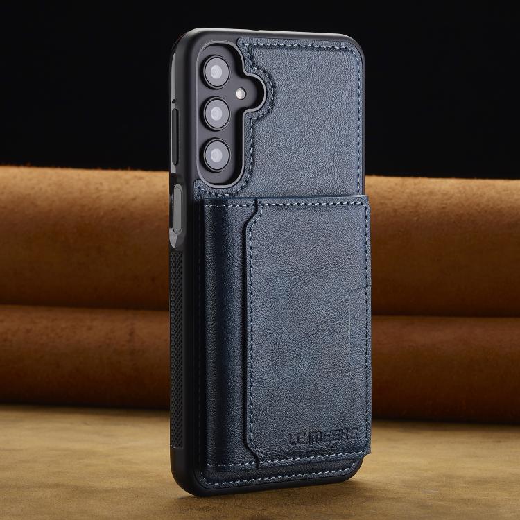 For Samsung Galaxy A36 5G LC.IMEEKE L5 Series Detachable RFID Card Bag Magsafe Phone Case(Blue)