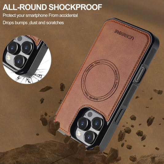 For iPhone 16 Pro Max LC.IMEEKE Magsafe Phone Case(Brown)