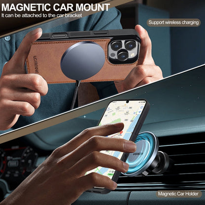 For iPhone 16 Pro Max LC.IMEEKE Magsafe Phone Case(Brown)