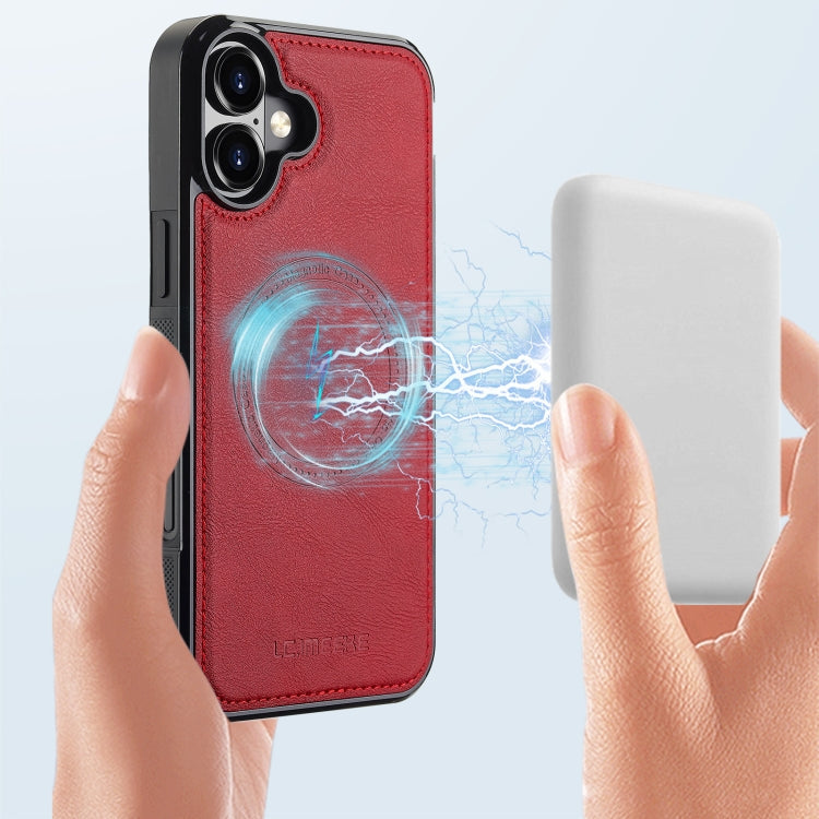 For iPhone 16 LC.IMEEKE Magsafe Phone Case(Red)