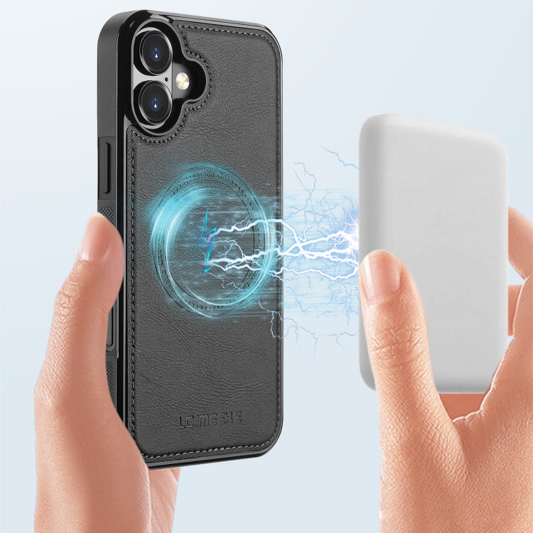 For iPhone 16 LC.IMEEKE Magsafe Phone Case(Black)