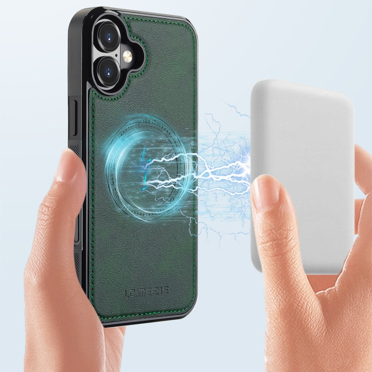 For iPhone 16 LC.IMEEKE Magsafe Phone Case(Green)