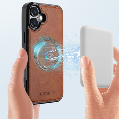 For iPhone 16 LC.IMEEKE Magsafe Phone Case(Brown)