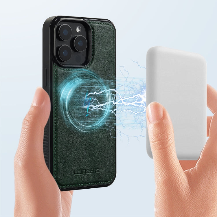 For iPhone 15 Pro Max LC.IMEEKE Magsafe Phone Case(Green)