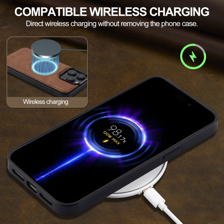 For iPhone 15 Pro Max LC.IMEEKE Magsafe Phone Case(Brown)