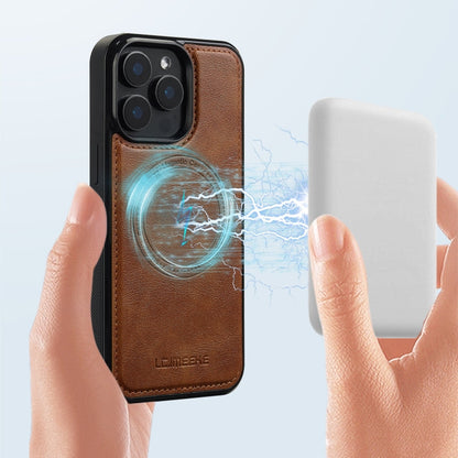 For iPhone 15 Pro LC.IMEEKE Magsafe Phone Case(Brown)