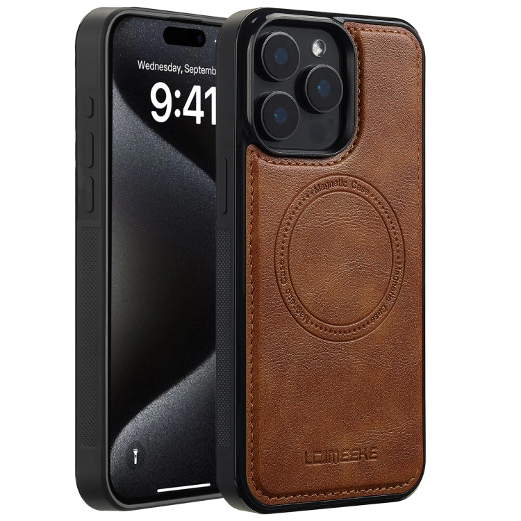Pour iPhone 14 Pro Max Coque de téléphone Magsafe LC.IMEEKE (Marron)