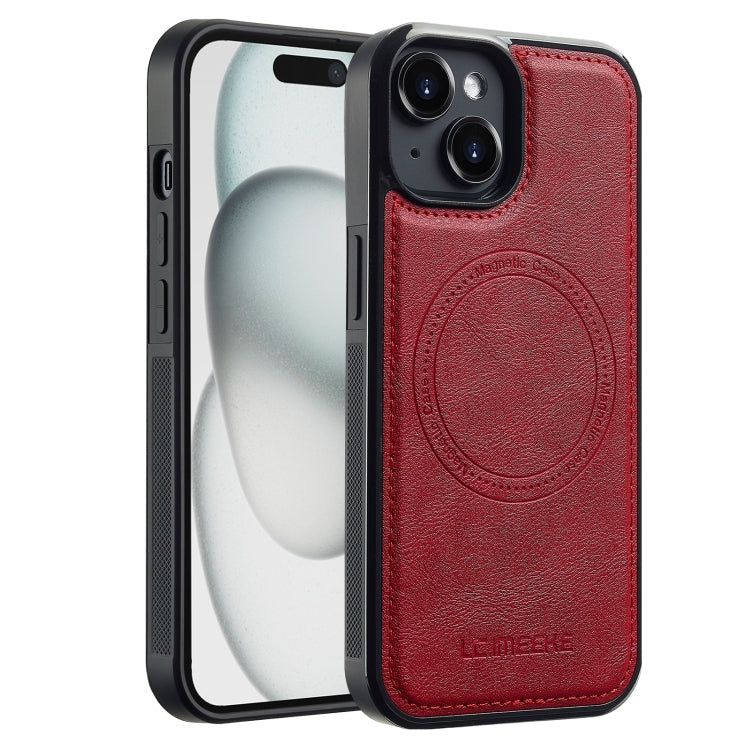 For iPhone 15 Plus / 14 Plus LC.IMEEKE Magsafe Phone Case(Red)
