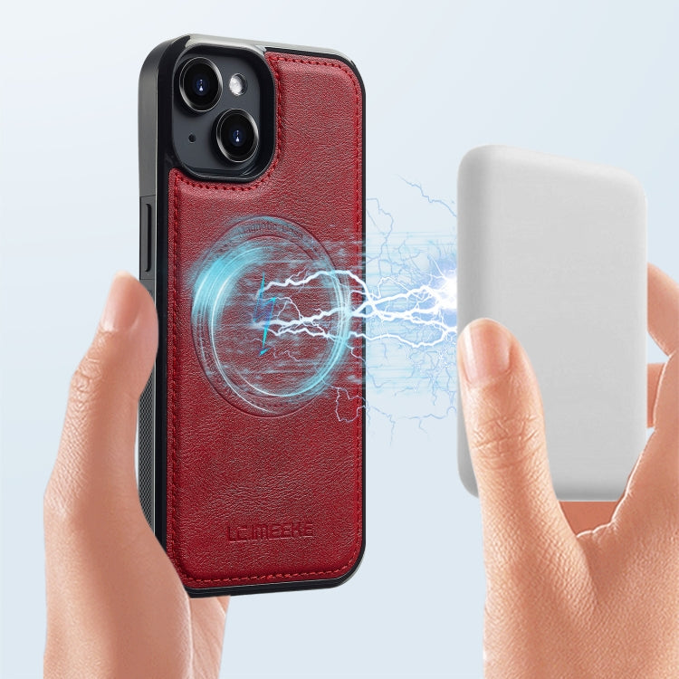 For iPhone 15 Plus / 14 Plus LC.IMEEKE Magsafe Phone Case(Red)