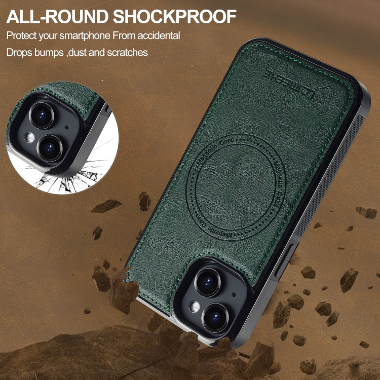 For iPhone 15 Plus / 14 Plus LC.IMEEKE Magsafe Phone Case(Green)