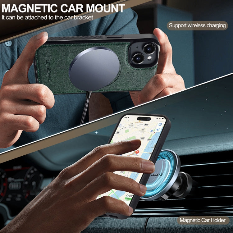 For iPhone 15 Plus / 14 Plus LC.IMEEKE Magsafe Phone Case(Green)