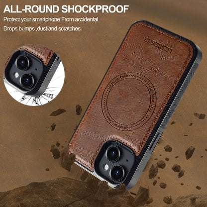 For iPhone 15 Plus / 14 Plus LC.IMEEKE Magsafe Phone Case(Brown)