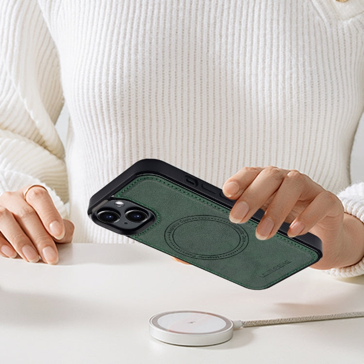 For iPhone 15 LC.IMEEKE Magsafe Phone Case(Green)
