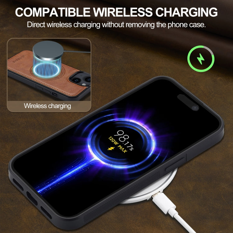 Pour iPhone 14 / 13 Étui de téléphone Magsafe LC.IMEEKE (Marron)