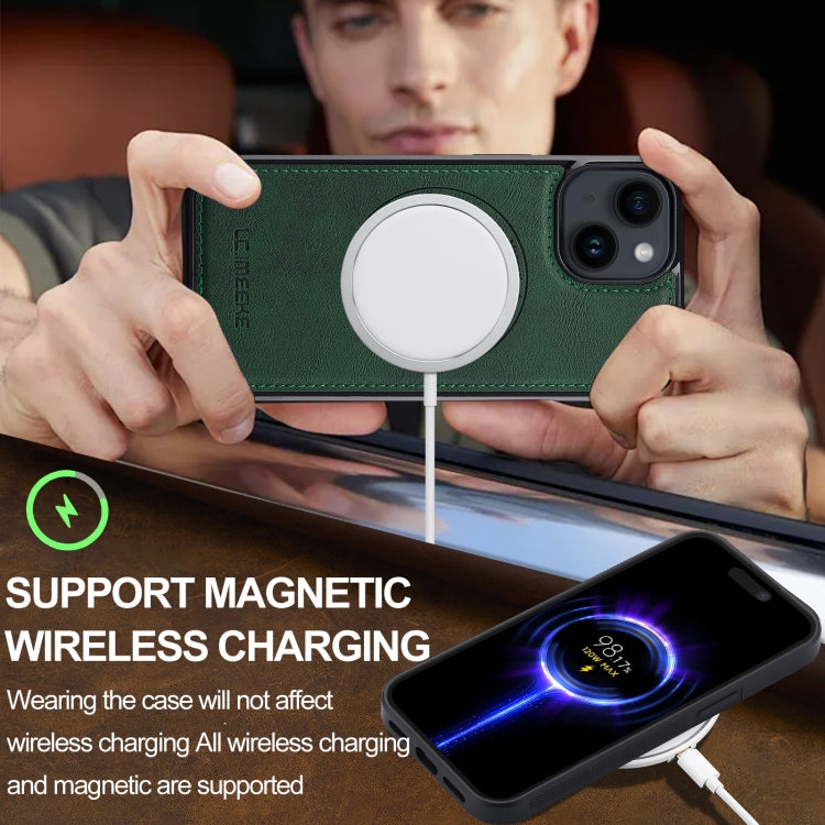 For iPhone 13 mini LC.IMEEKE Magsafe Phone Case(Green)