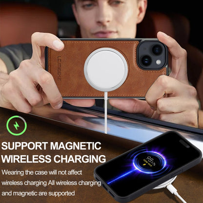 For iPhone 13 mini LC.IMEEKE Magsafe Phone Case(Brown)