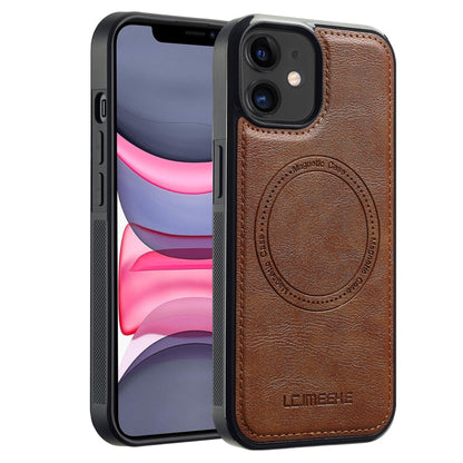 For iPhone 12 mini LC.IMEEKE Magsafe Phone Case(Brown)