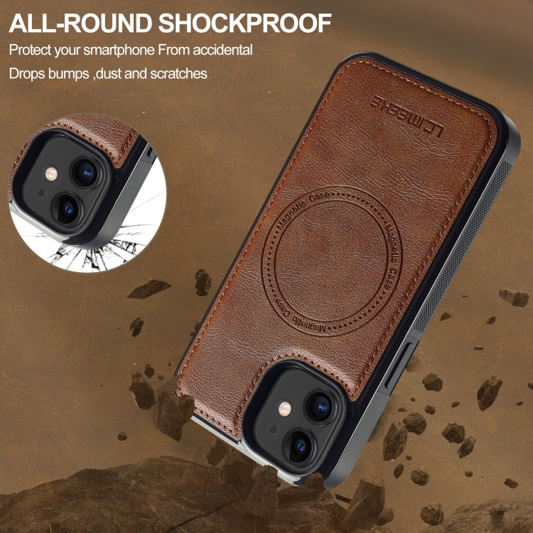 For iPhone 12 / 12 Pro LC.IMEEKE Magsafe Phone Case(Brown)