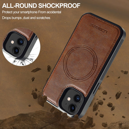 For iPhone 12 / 12 Pro LC.IMEEKE Magsafe Phone Case(Brown)