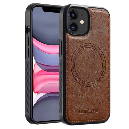 For iPhone 11 LC.IMEEKE Magsafe Phone Case(Brown)