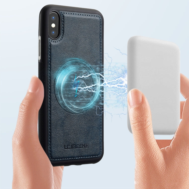 For iPhone XS / X LC.IMEEKE Magsafe Phone Case(Blue)