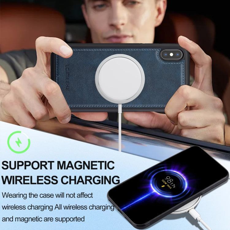 For iPhone XS / X LC.IMEEKE Magsafe Phone Case(Blue)