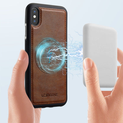 For iPhone XS / X LC.IMEEKE Magsafe Phone Case(Brown)