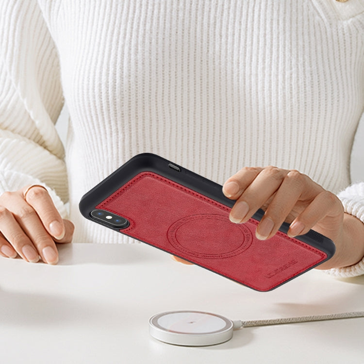 Pour iPhone XR LC.IMEEKE Étui de Téléphone Magsafe (Rouge)