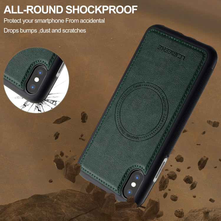 For iPhone XR LC.IMEEKE Magsafe Phone Case(Green)