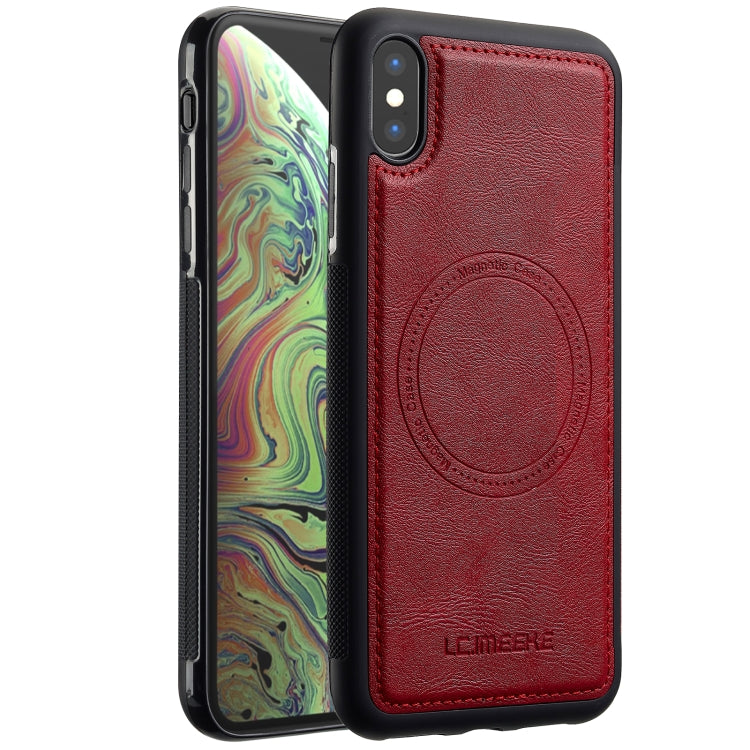 Pour iPhone XS Max LC.IMEEKE Coque de Téléphone Magsafe (Rouge)