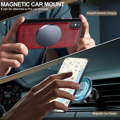 Pour iPhone XS Max LC.IMEEKE Coque de Téléphone Magsafe (Rouge)