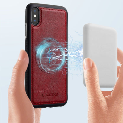 Pour iPhone XS Max LC.IMEEKE Coque de Téléphone Magsafe (Rouge)