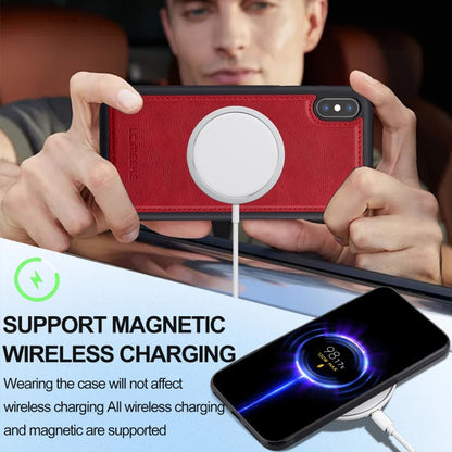 Pour iPhone XS Max LC.IMEEKE Coque de Téléphone Magsafe (Rouge)