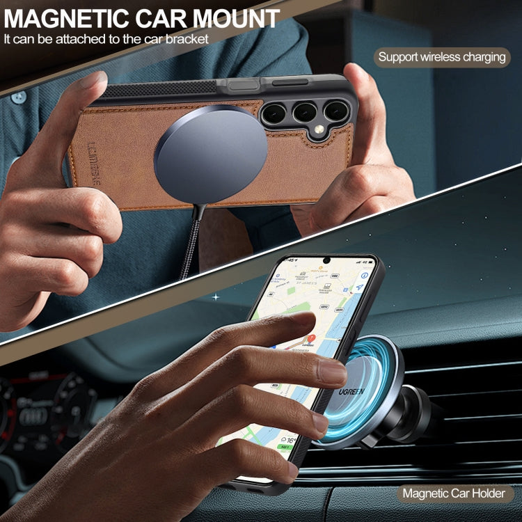 For Samsung Galaxy S23 FE 5G LC.IMEEKE Magsafe Phone Case(Brown)