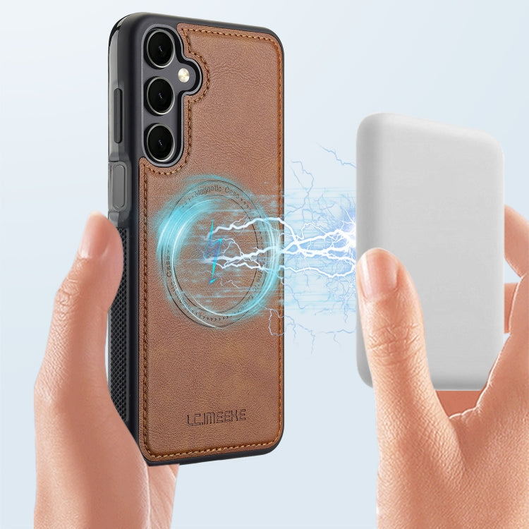 For Samsung Galaxy S23 FE 5G LC.IMEEKE Magsafe Phone Case(Brown)