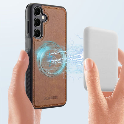 For Samsung Galaxy S23 FE 5G LC.IMEEKE Magsafe Phone Case(Brown)