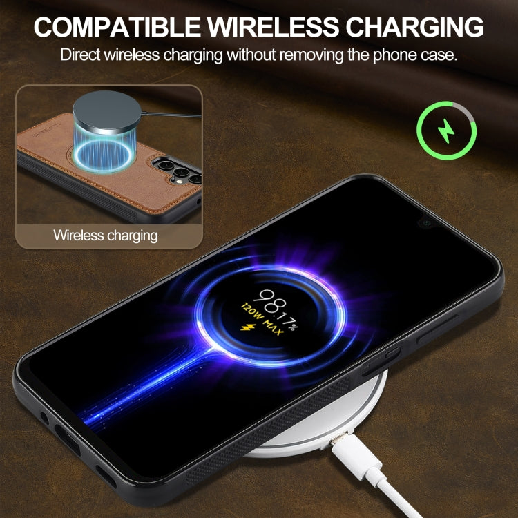 For Samsung Galaxy S23 FE 5G LC.IMEEKE Magsafe Phone Case(Brown)