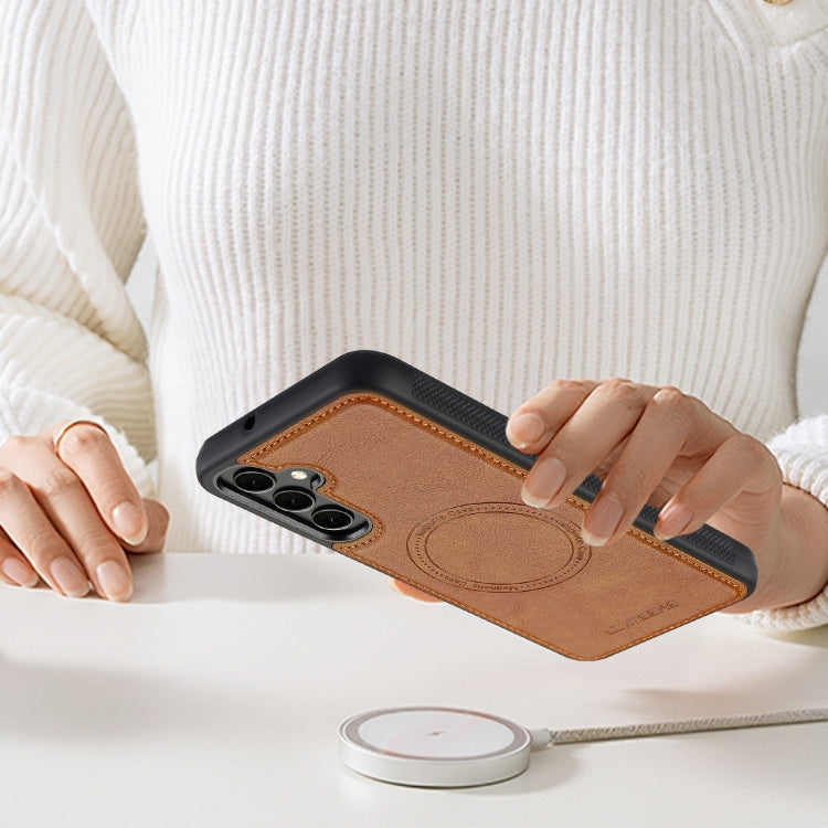 For Samsung Galaxy S23 FE 5G LC.IMEEKE Magsafe Phone Case(Brown)