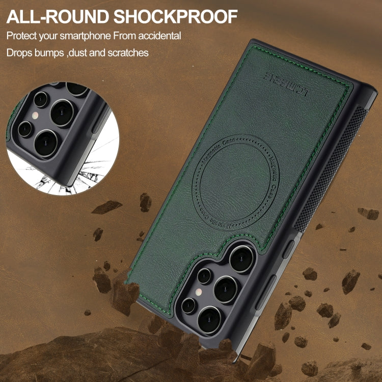 For Samsung Galaxy S22 Ultra 5G LC.IMEEKE Magsafe Phone Case(Green)