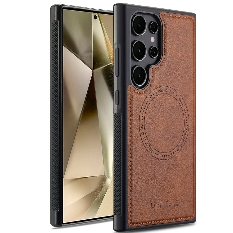 For Samsung Galaxy S22 Ultra 5G LC.IMEEKE Magsafe Phone Case(Brown)