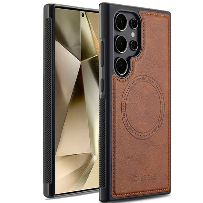 For Samsung Galaxy S22 Ultra 5G LC.IMEEKE Magsafe Phone Case(Brown)
