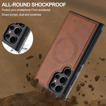 For Samsung Galaxy S22 Ultra 5G LC.IMEEKE Magsafe Phone Case(Brown)