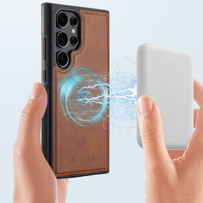 For Samsung Galaxy S22 Ultra 5G LC.IMEEKE Magsafe Phone Case(Brown)