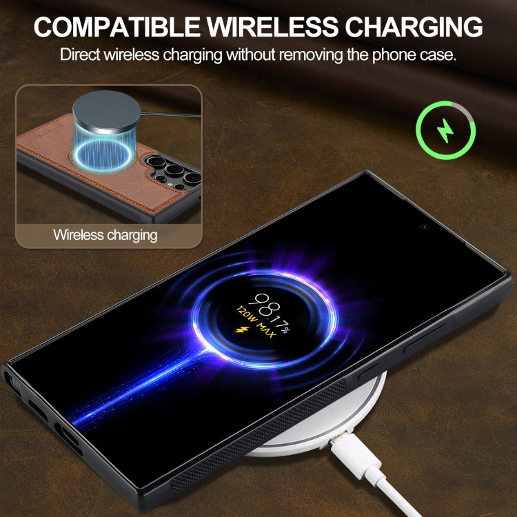 For Samsung Galaxy S22 Ultra 5G LC.IMEEKE Magsafe Phone Case(Brown)