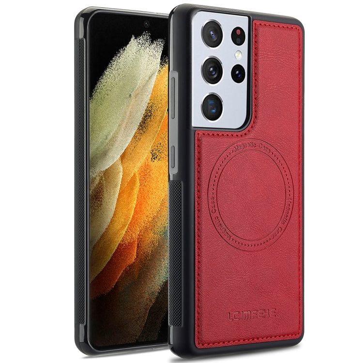 For Samsung Galaxy S21 Ultra 5G LC.IMEEKE Magsafe Phone Case(Red)