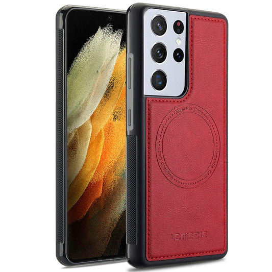 For Samsung Galaxy S21 Ultra 5G LC.IMEEKE Magsafe Phone Case(Red)