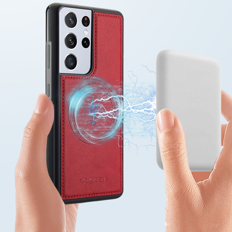 For Samsung Galaxy S21 Ultra 5G LC.IMEEKE Magsafe Phone Case(Red)