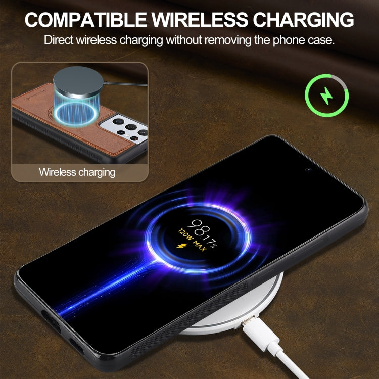 For Samsung Galaxy S21 Ultra 5G LC.IMEEKE Magsafe Phone Case(Brown)